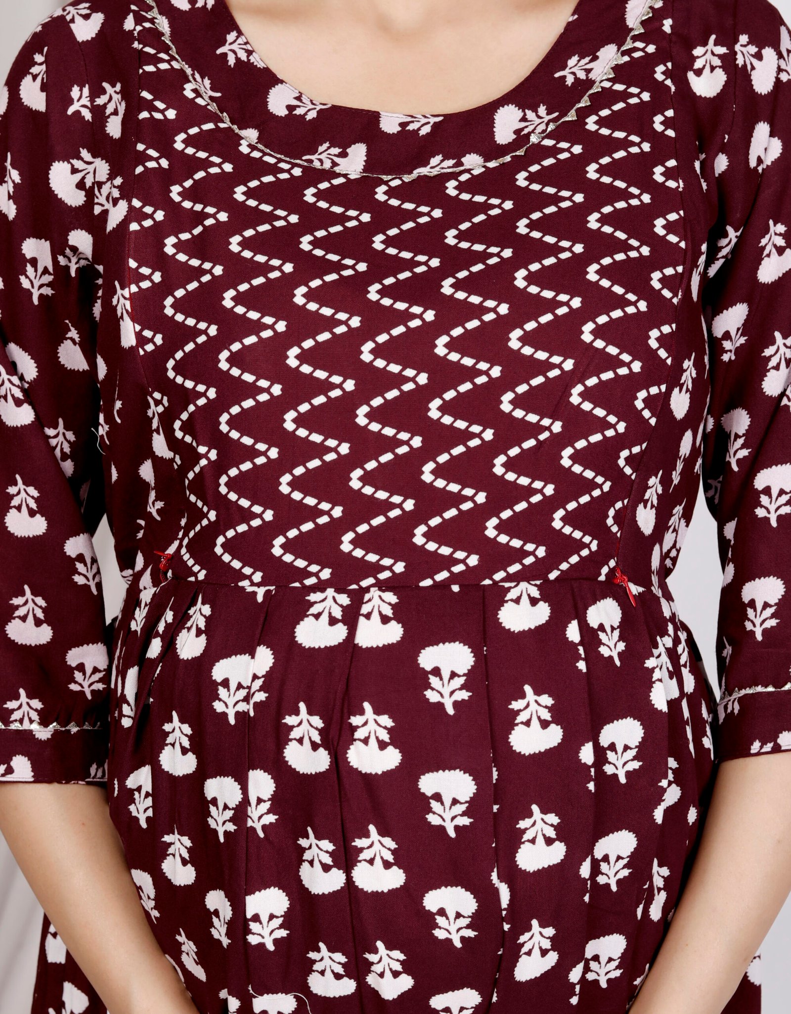 maroon printed maternity feeding kurti dress maroon printed maternity feeding kurti dress