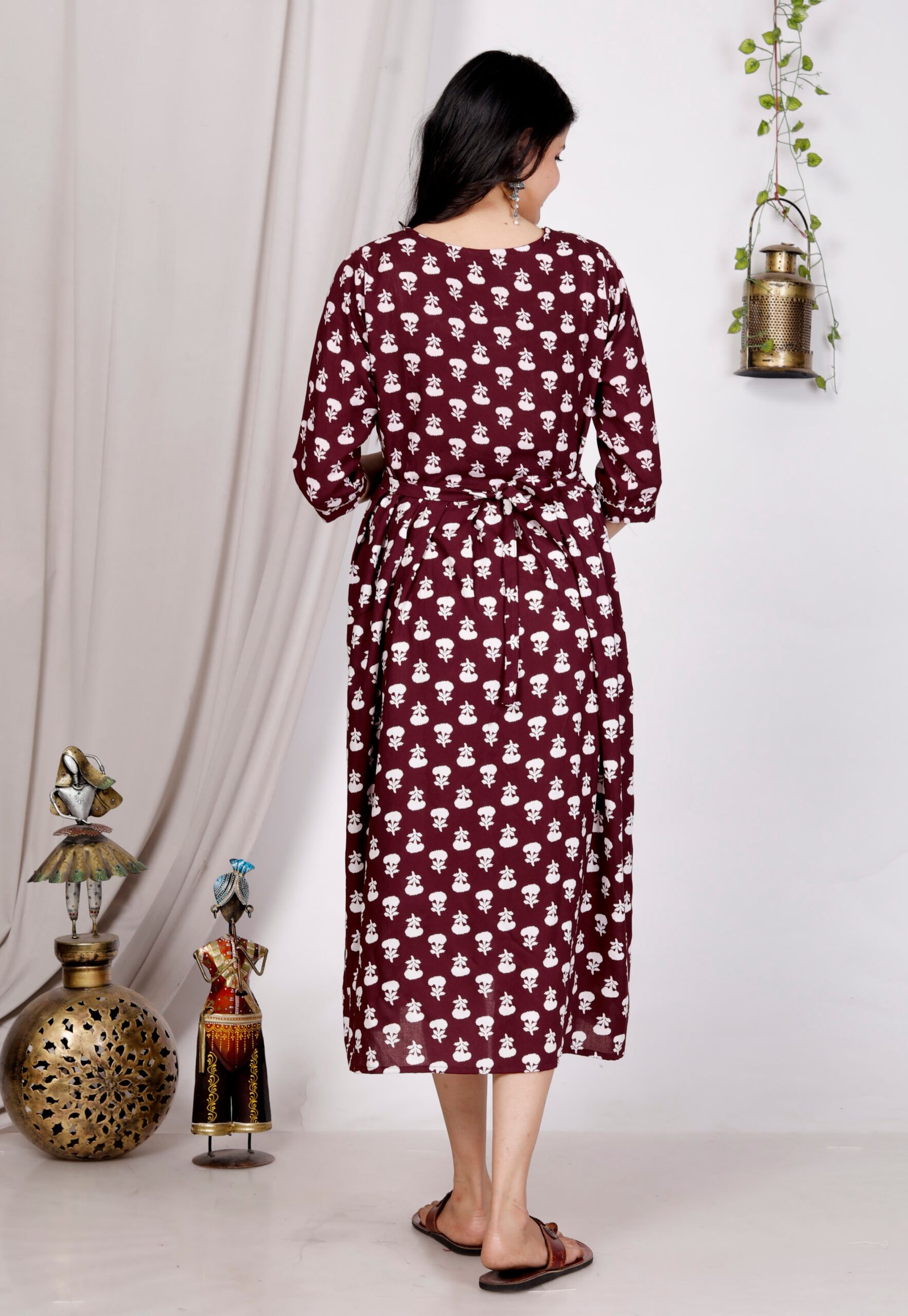 maroon printed maternity feeding kurti dress maroon printed maternity feeding kurti dress