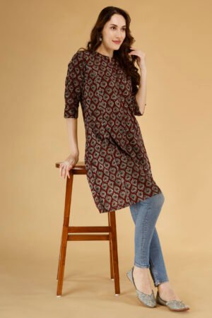 New Arrivals Women’s Maroon Printed Kurti