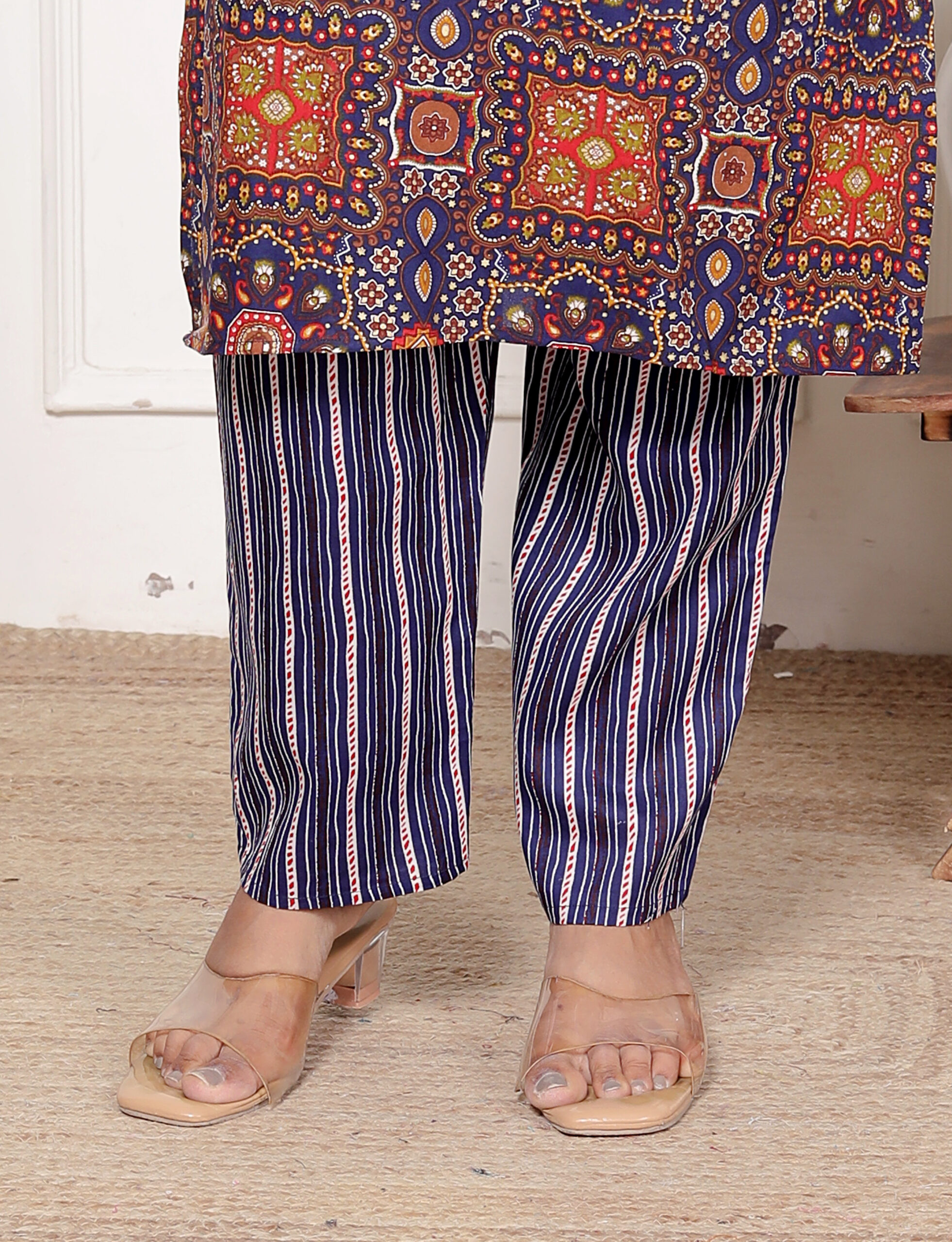 cotton kurta set women navy blue printed ethnic wear cotton kurta set women navy blue printed ethnic wear